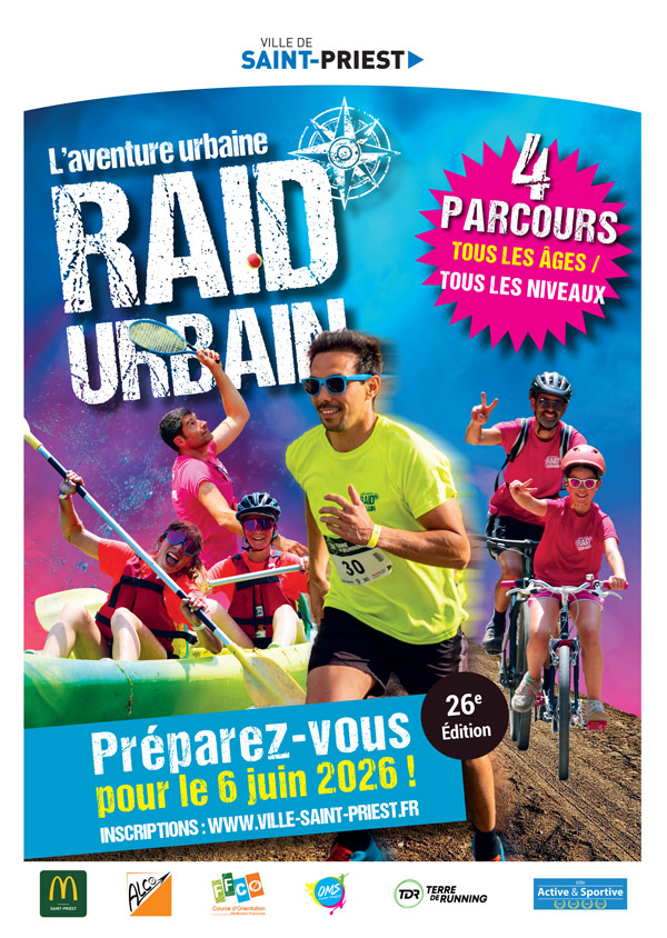 Raid urbain : 4 parcours pour tous les âges et tous les niveaux. Préparez-vous pour le samedi 6 juin.