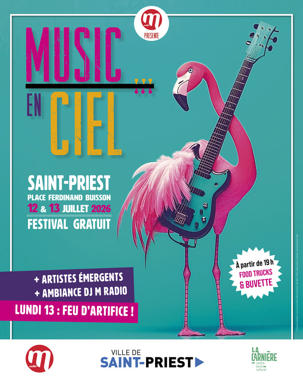 Music en ciel, les 12 et 13 juillet, place Buisson à Saint-Priest. Festival de musique 100% gratuit.